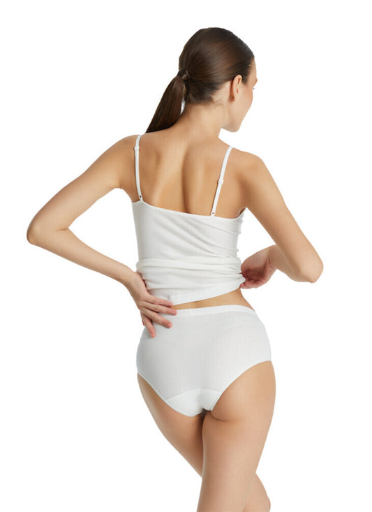 Narkon Blackspade kadın slip külot Essential yüksek bel beyaz renk arka görünüm
