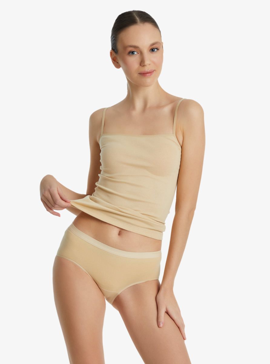 Narkon Blackspade kadın slip külot Essential yüksek bel ten rengi ön görünüm
