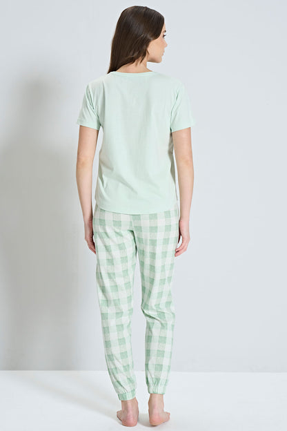 Pınarca Awesome yazılı kadın pijama takımı alternatif renk arka görünüm