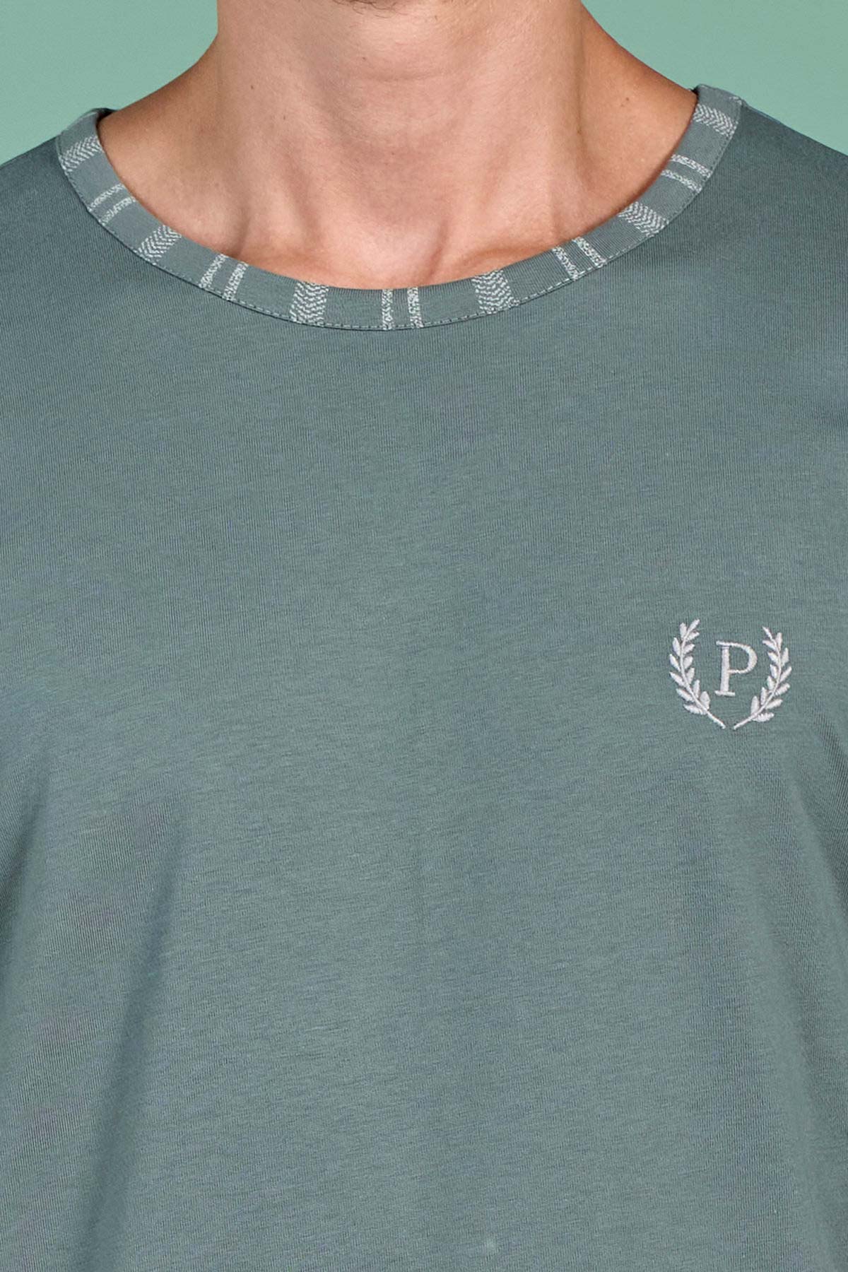 Pınarca çizgili uzun kollu erkek pijama takımı alternatif renk ön görünüm