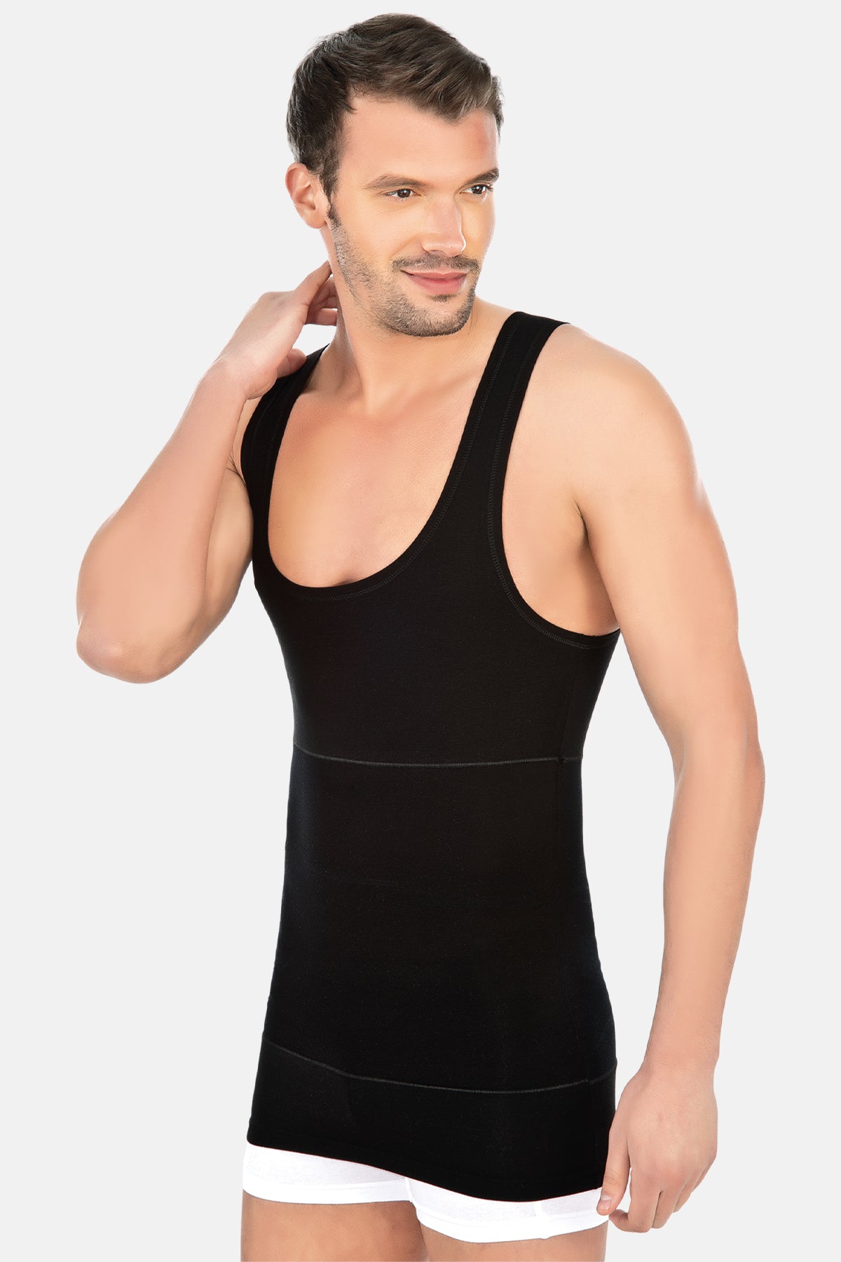  Pınarca erkek korse atlet siyah renk - tam görünüm