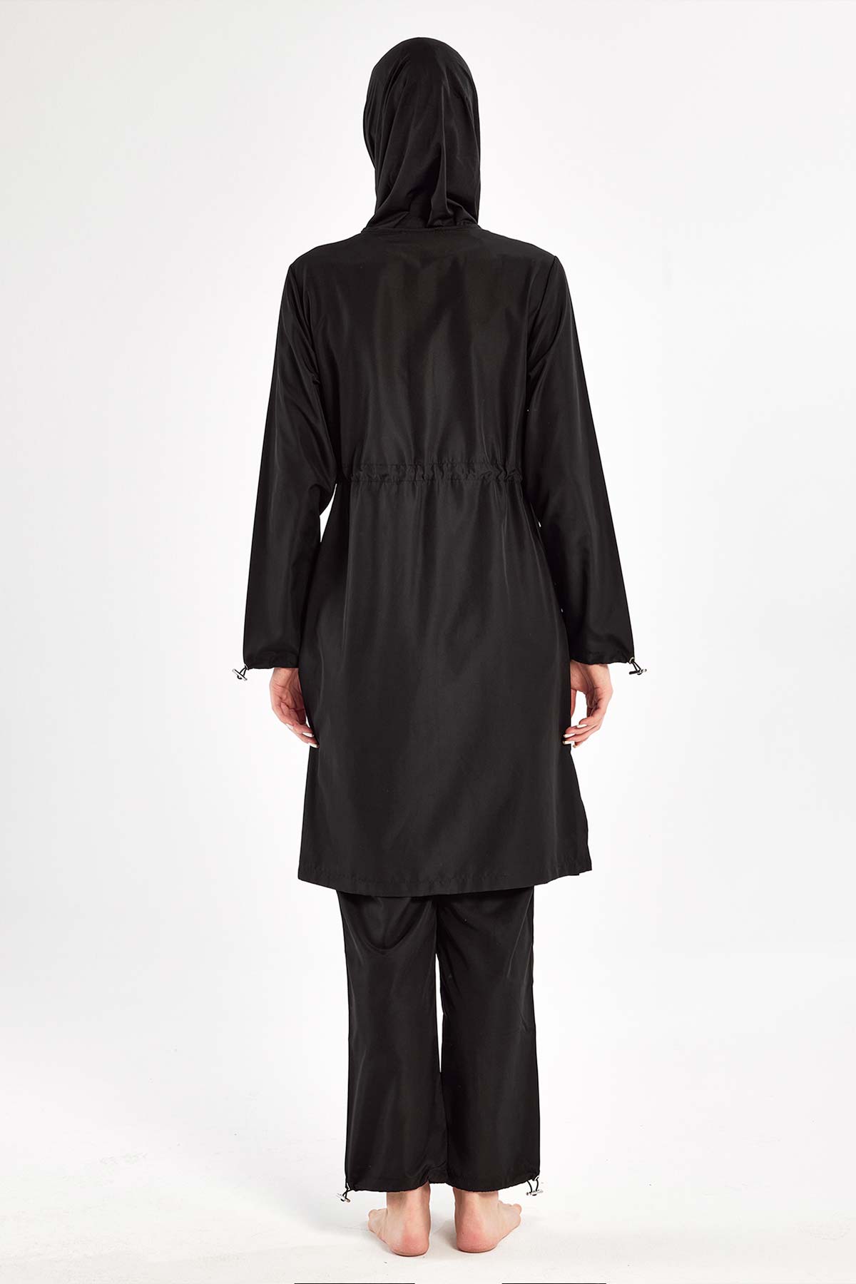 Adasea Kadın Ebony Tam Tesettür Mayo Fermuarlı