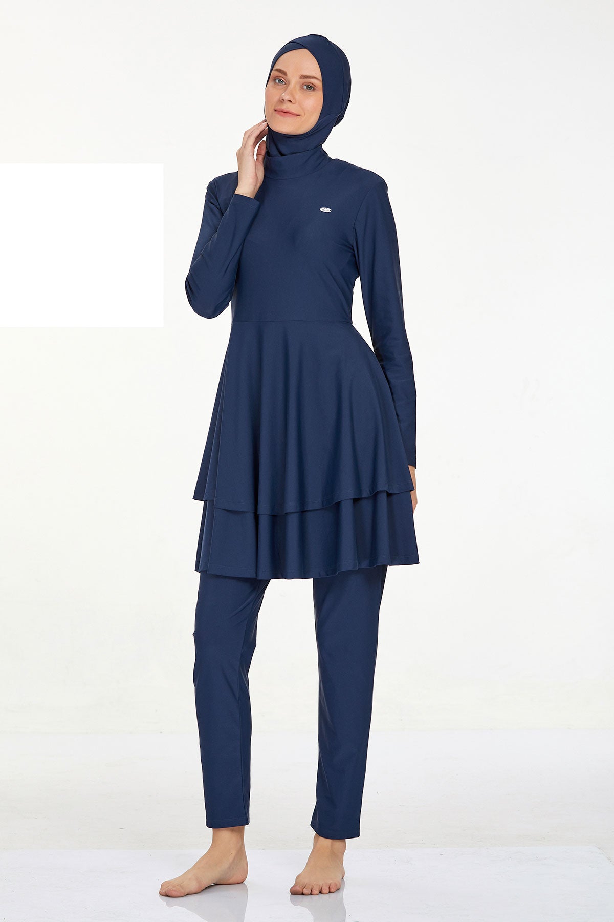 Adasea Kadın Tam Kapalı Tesettür Mayo Pileli Binna