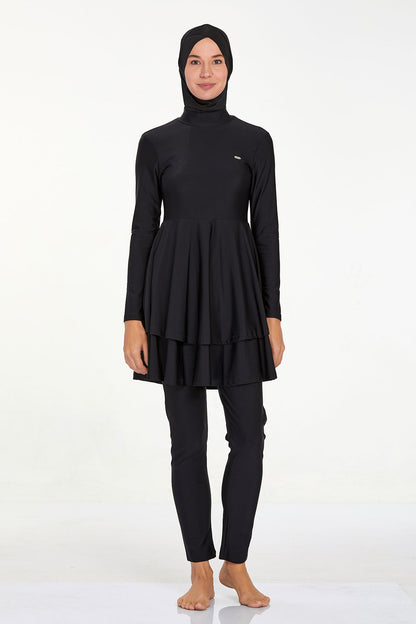 Adasea Kadın Tam Kapalı Tesettür Mayo Pileli Binna