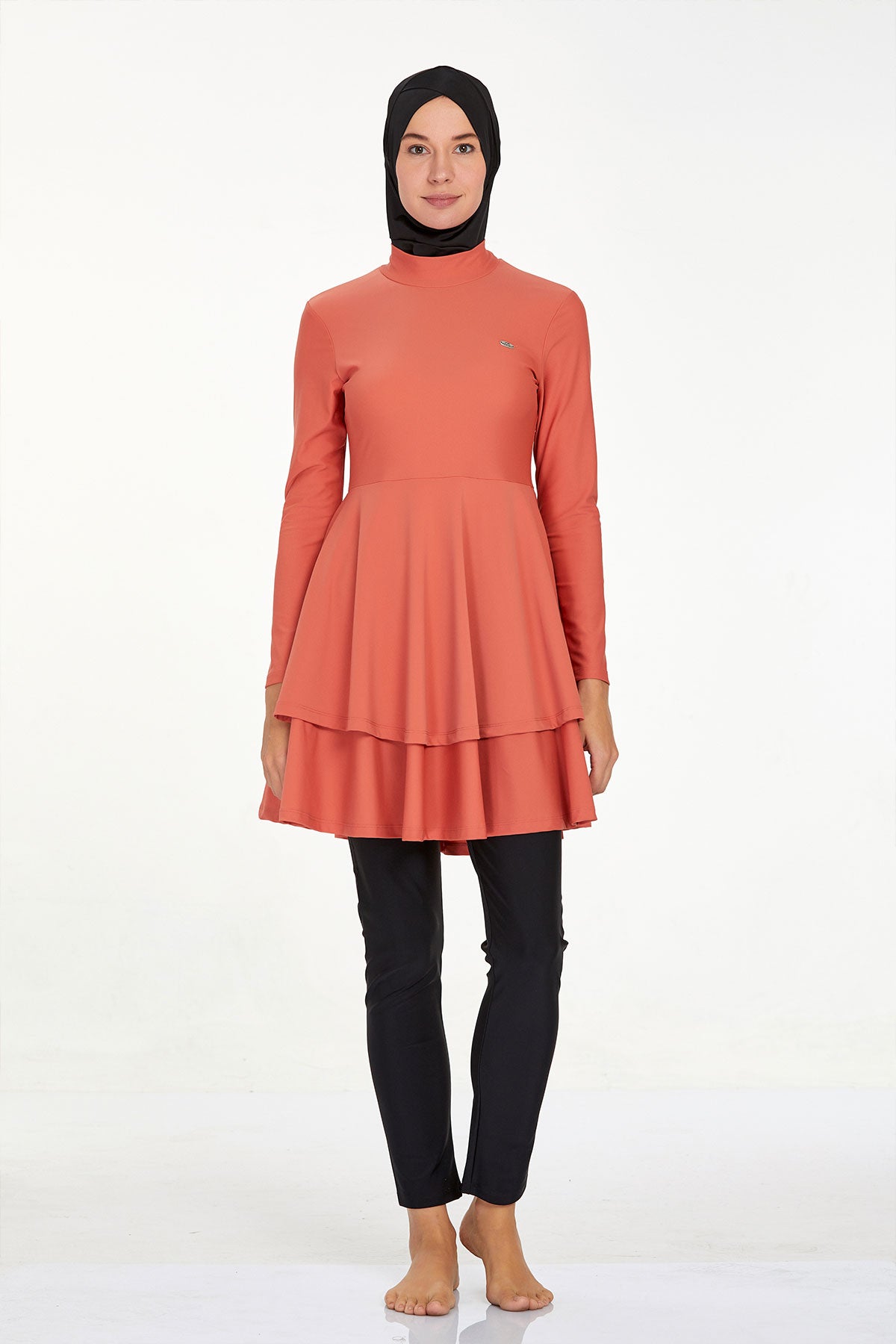 Adasea Kadın Tam Kapalı Tesettür Mayo Pileli Binna