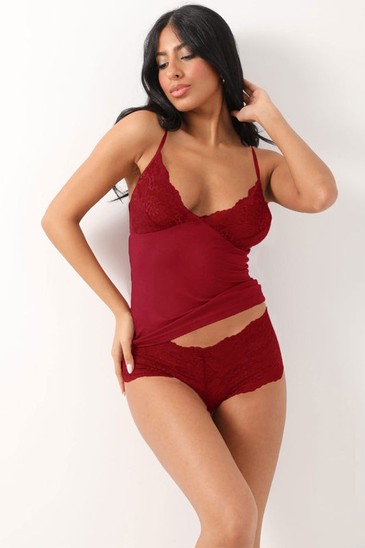 Alvin Kadın Çeyizlik Kaşkorse Takım Dantelli