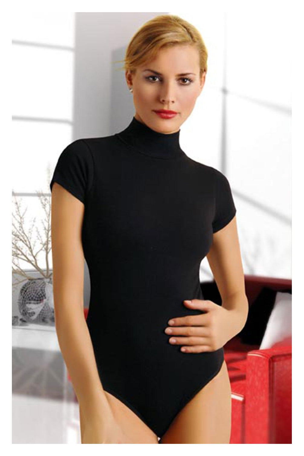 Anıt Kadın Çıtçıtlı Body Balıkç Yaka Kısa Kollu