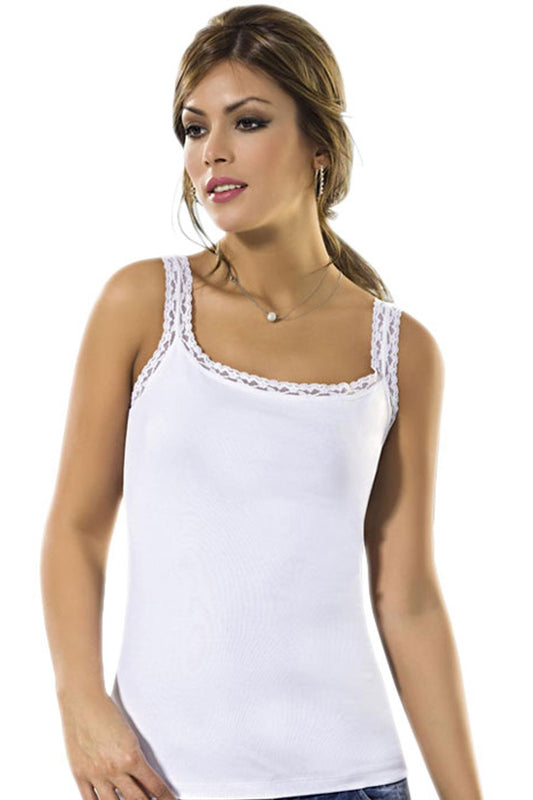 Anıt Kadın İp Dantel Askılı Pamuk Atlet