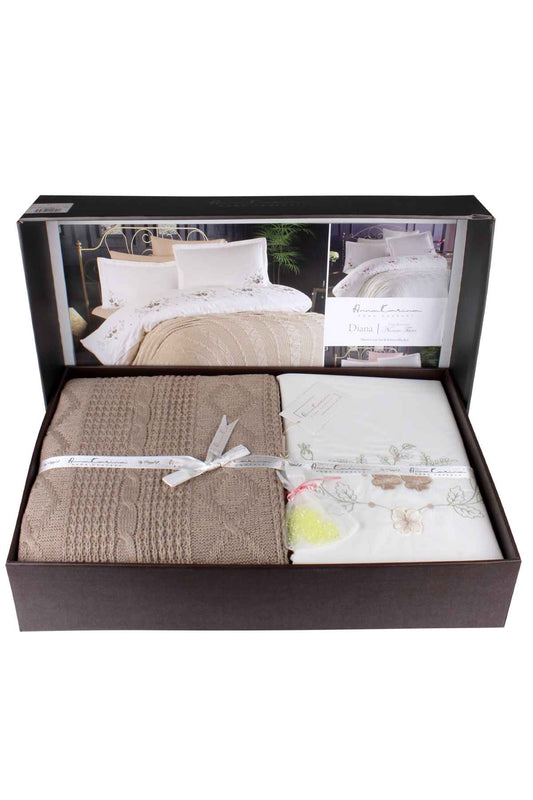 Anna Karina Diana Örgü Battaniye Seti 7 Parça