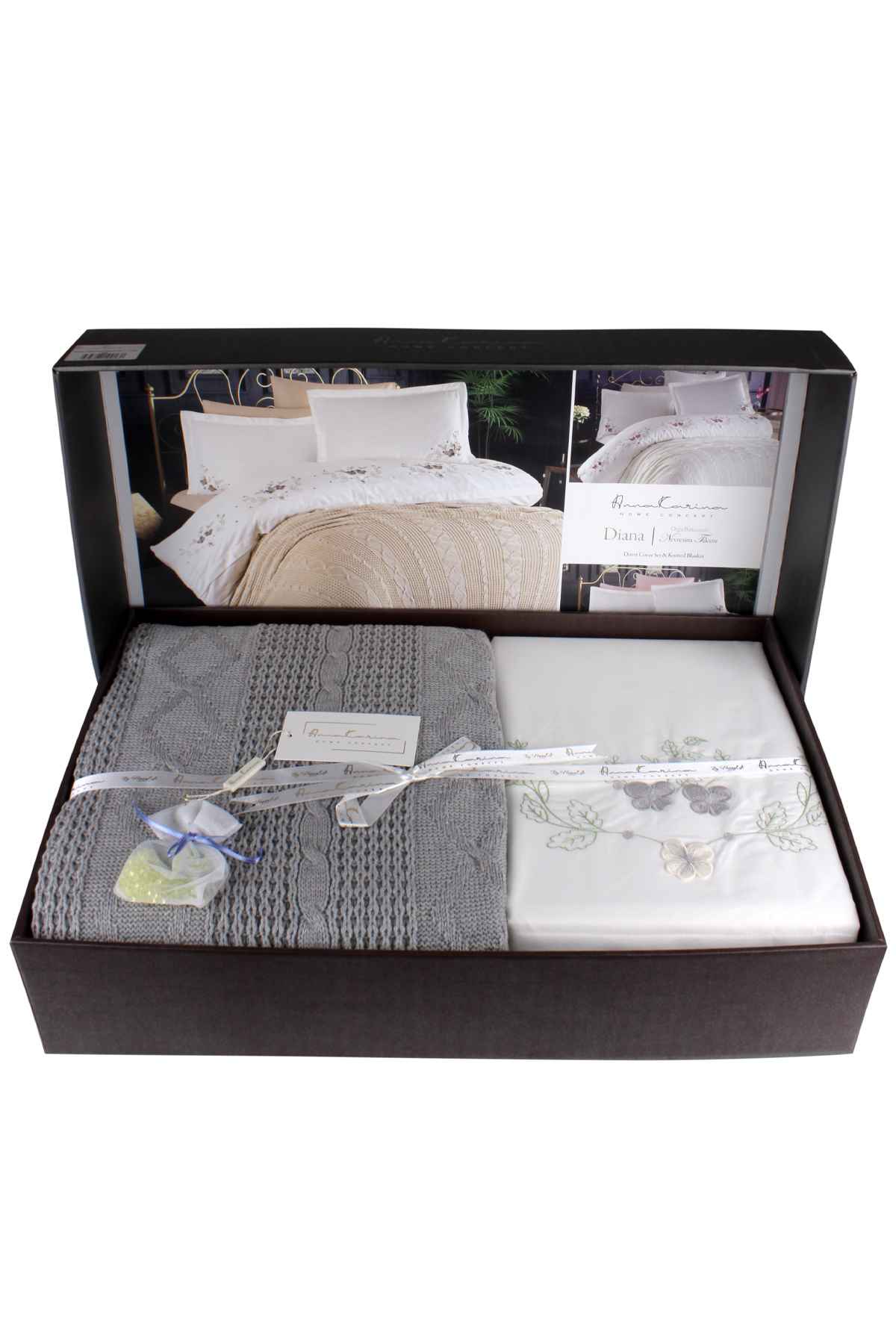 Anna Karina Diana Örgü Battaniye Seti 7 Parça