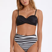 Argento Kadın Bikini Takımı Double Push Up Yüksel Bel Zebra Desenli