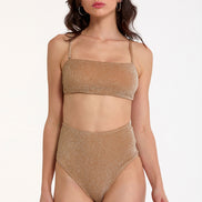 Argento Kadın Bikini Takımı Straplez Simli