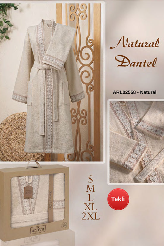 Arliva Bornoz Set Kimono Dantelli