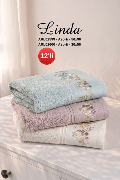Arliva Mutfak Havlusu Kadife Bordürlü 30x50 Linda