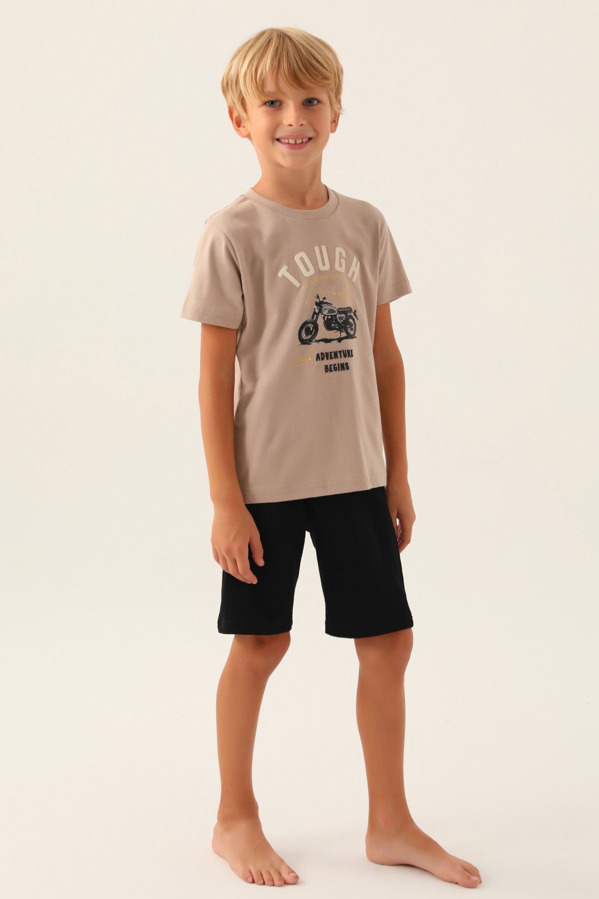 Arnetta Erkek Çocuk Bermuda Takım Kısa Kollu Bisiklet Yaka Süprem