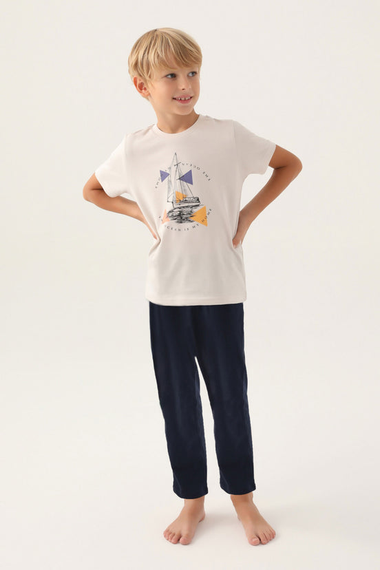 Arnetta Erkek Çocuk Pijama Takım Kısa Kollu Bisiklet Yaka Süprem