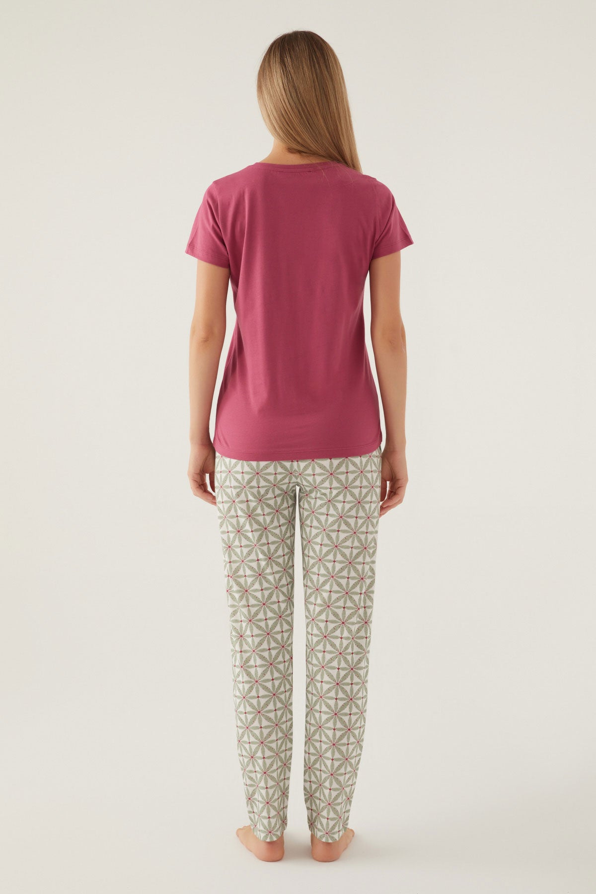 Arnetta Kadın Pijama Takımı Kısa Kollu Yaka 3 Düğmeli Süprem