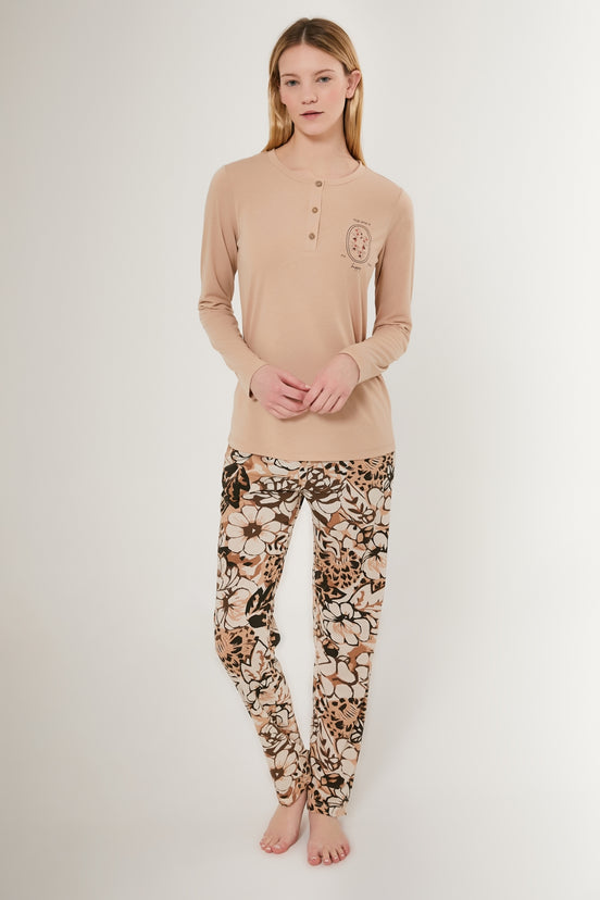 Arnetta Kadın Uzun Kollu Pijama Takımı Süprem