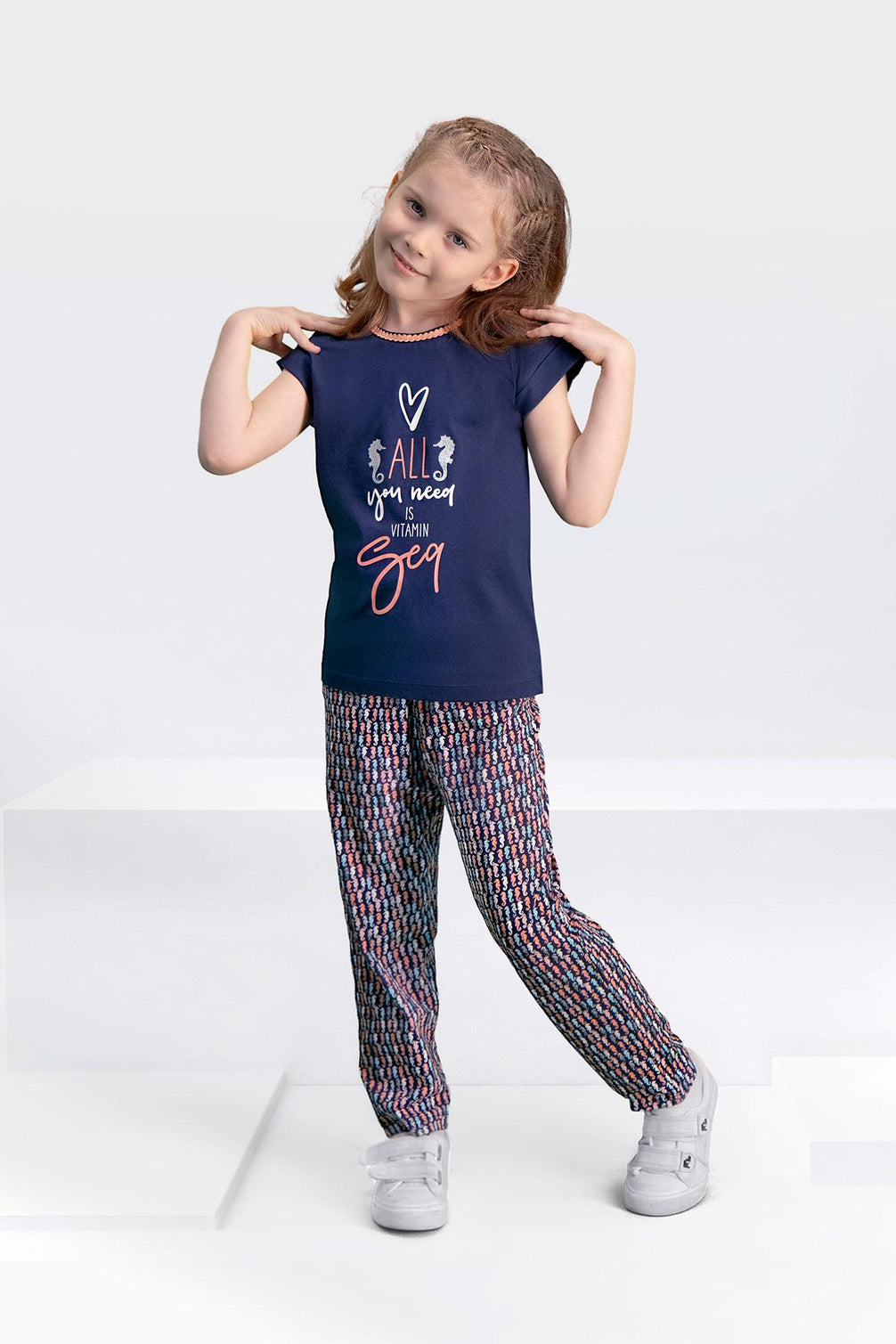 Arnetta Kız Çocuk Pijama Takım Kısa Kollu (ARNET1041) - V3 Süprem Kumaş