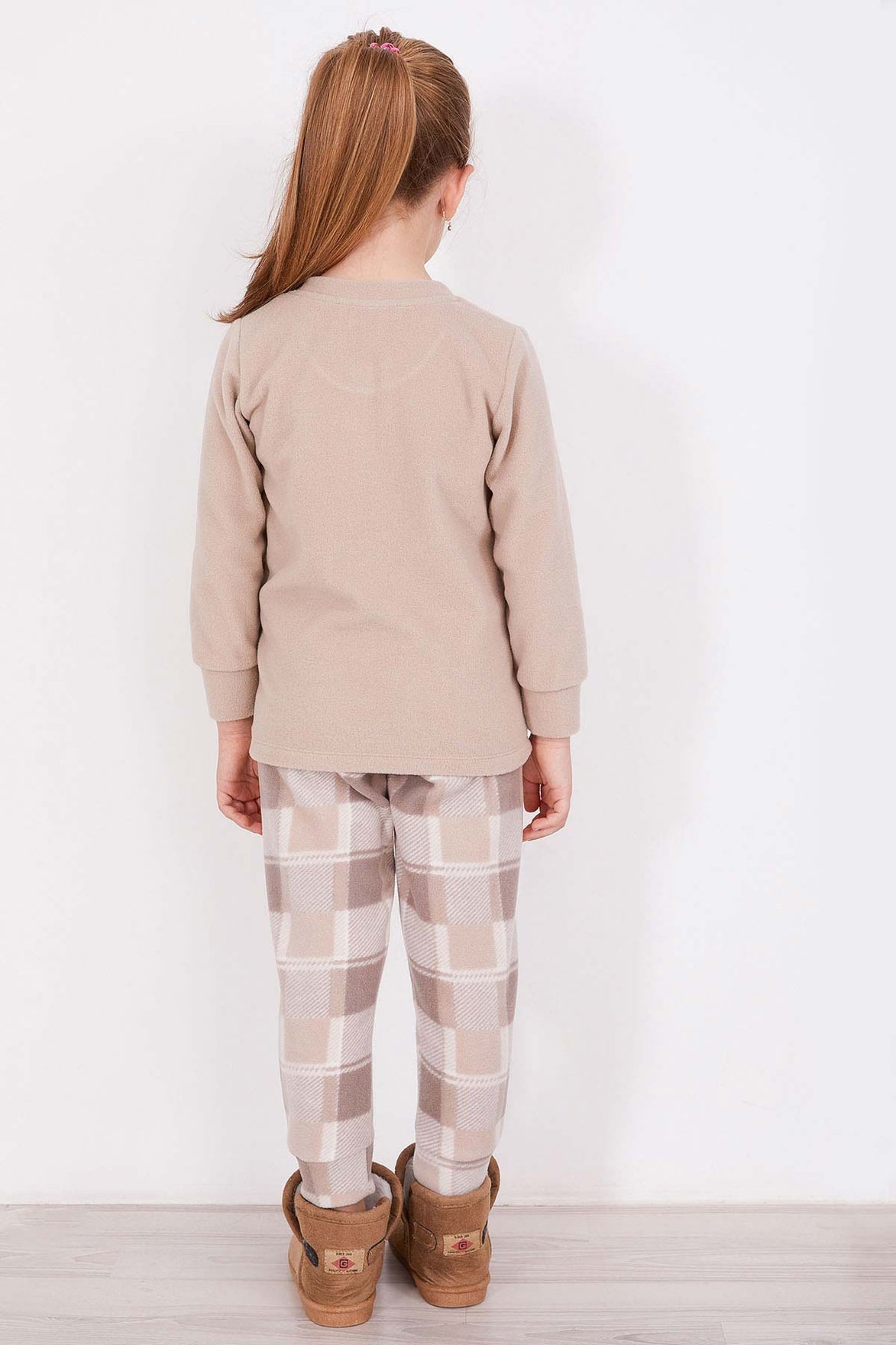 Arnetta Kız Çocuk Uzun Kollu Bisiklet Yaka Polar Pijama Takımı