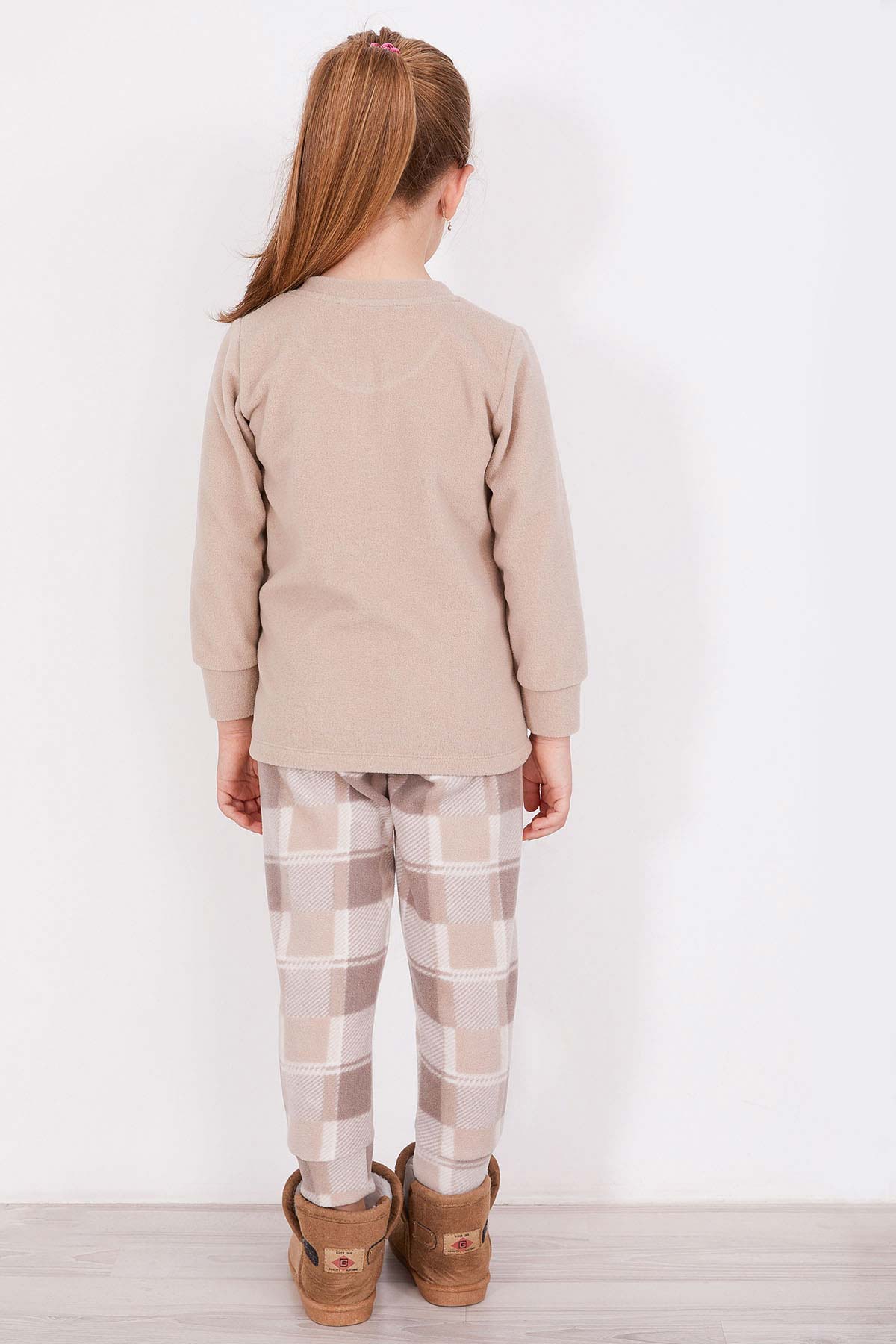 Arnetta Kız Çocuk Uzun Kollu Bisiklet Yaka Polar Pijama Takımı