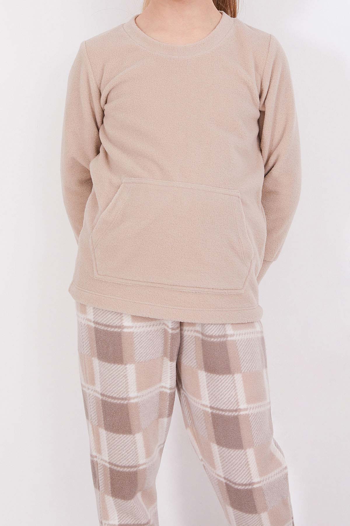 Arnetta Kız Çocuk Uzun Kollu Bisiklet Yaka Polar Pijama Takımı