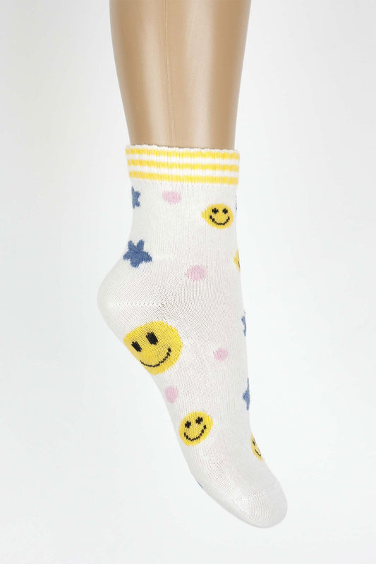 Artı Kız Çocuk Smiley Soket Çorap