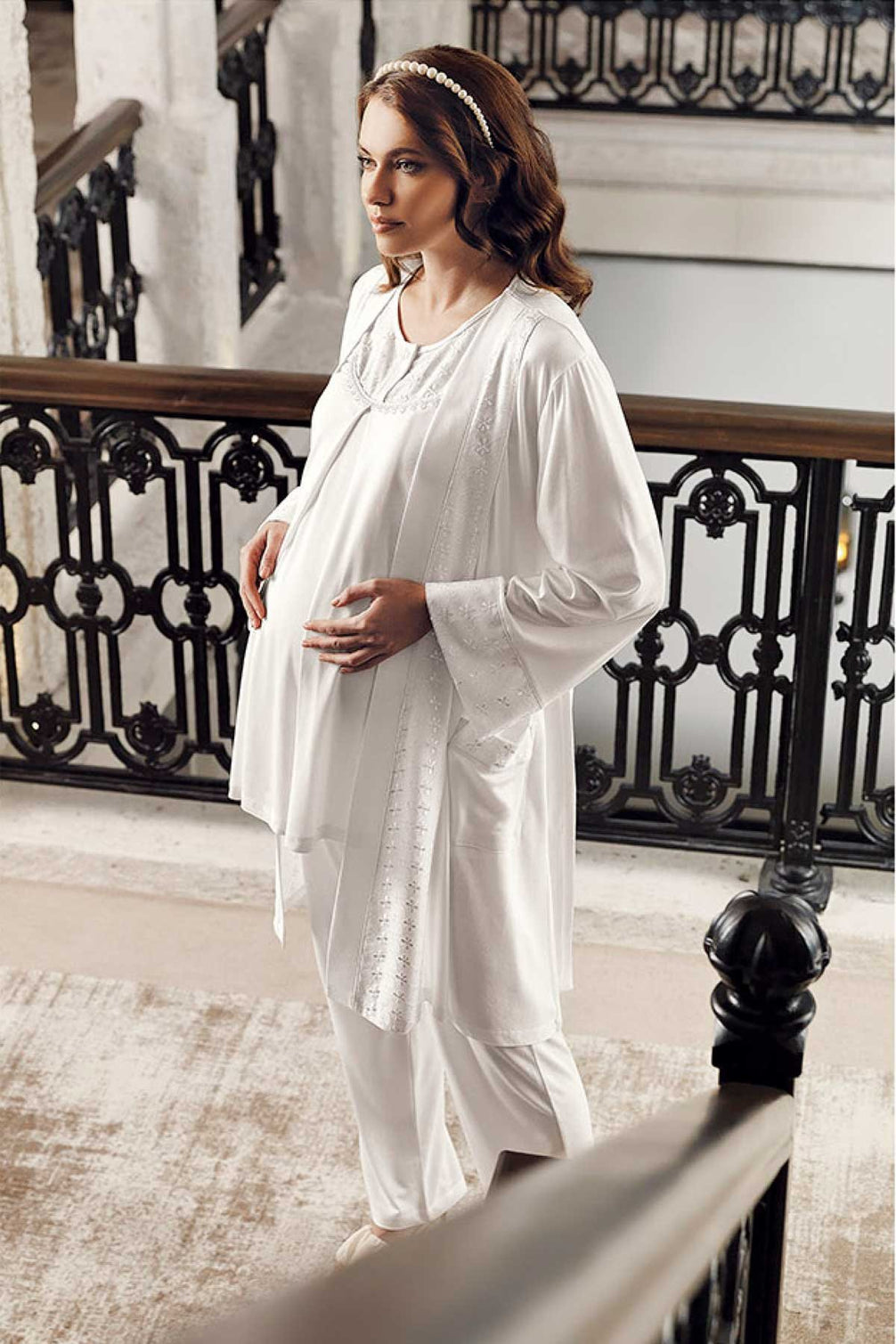 Artış Kadın 3'lü Lohusa Sabahlık Pijama Takımı