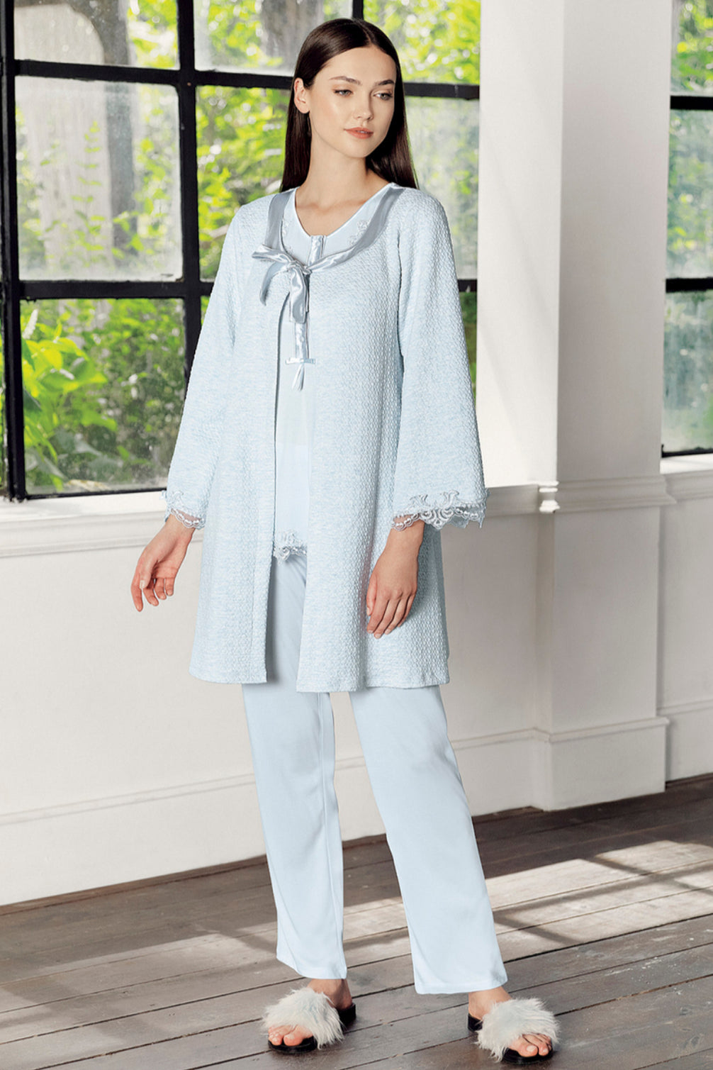Artış Kadın Lohusa 3lü Pijama Takımı Uzun Kollu