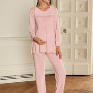 Artış Kadın Lohusa Pijama Takımı Uzun Kollu İki Yanı Düğmeli