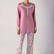 Artış Kadın Uzun Kollu Bisiklet Yaka Çiçek Desenli Pijama Takımı
