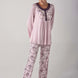Artış Kadın Uzun Kollu Çiçek Desenli İşlemeli Modal Pijama Takımı