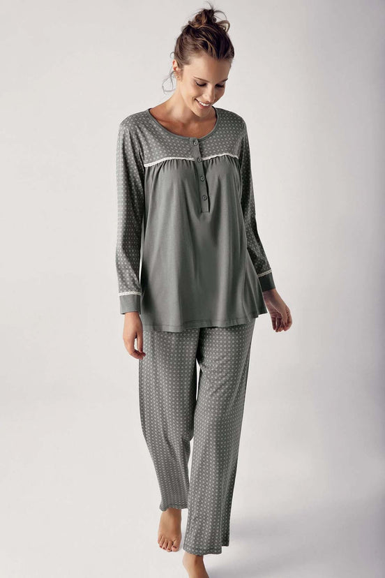 Artış Kadın Uzun Kollu Modal Lohusa Pijama Takımı