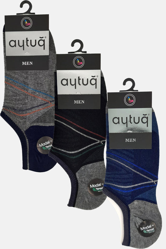 Aytuğ Erkek Renkli Desenli Sneaker Çorap Modal Tencel