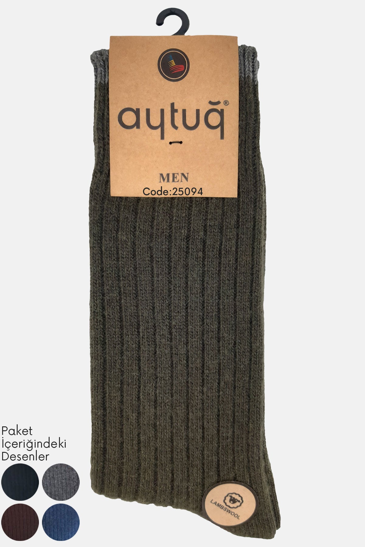 Aytuğ Erkek Soket Çorap Lambswool Fitilli