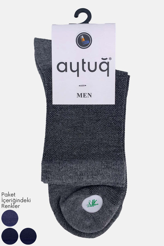 Aytuğ Erkek Yarım Konç Çorap Bambu Desenli
