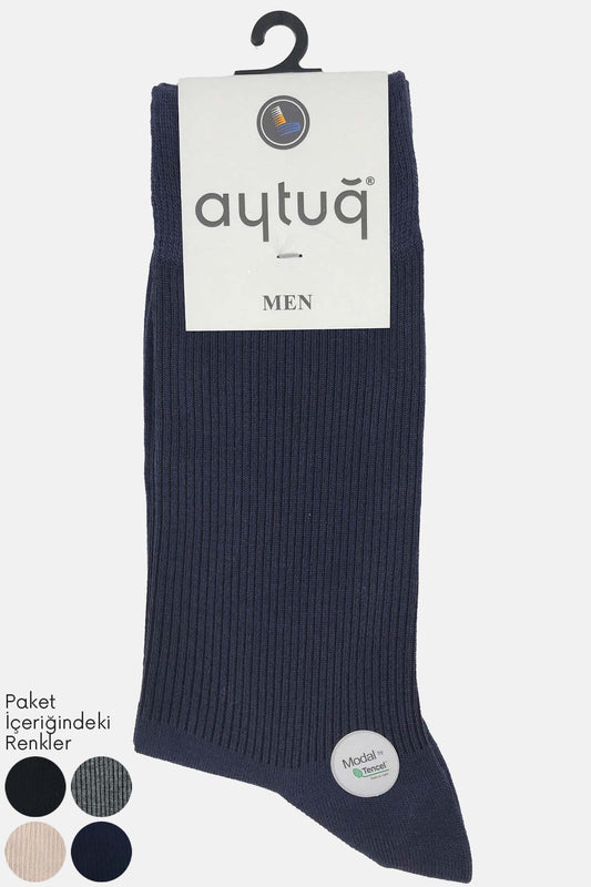 Aytuğ Erkek Yazı Desenli Soket Çorap Modal Tencel