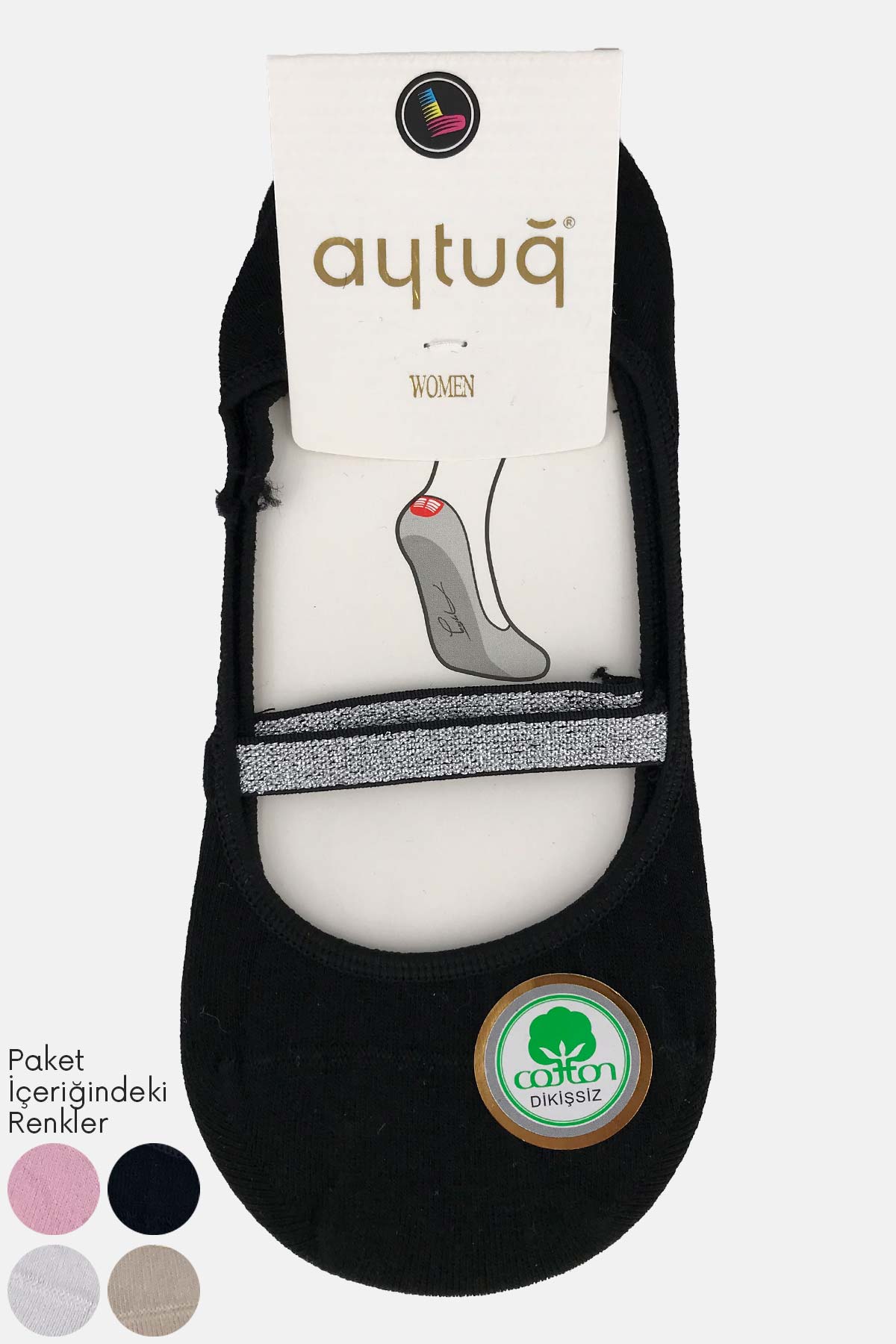 Aytuğ Kadın Babet Çorap Suba Pamuklu Dikişsiz Kuşaklı