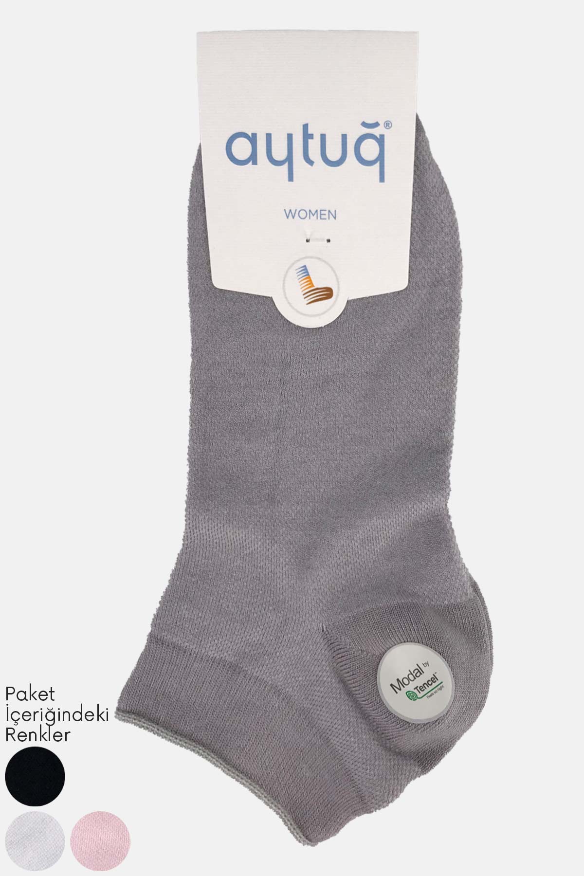 Aytuğ Kadın Patik Çorap Düz Modal Tencel