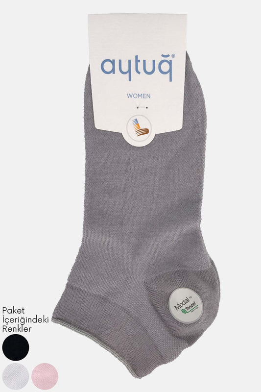 Aytuğ Kadın Patik Çorap Düz Modal Tencel