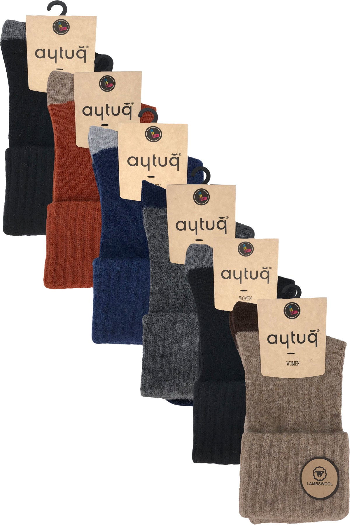 Aytuğ Kadın Soket Çorap Lastikli Kıvırmalı Lambswool