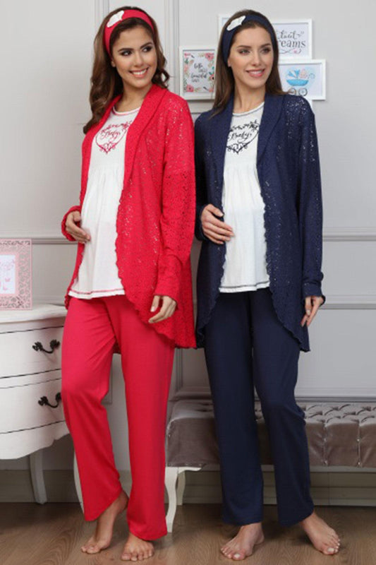 Baha Kadın Lohusa 3'lü Pijama Takımı