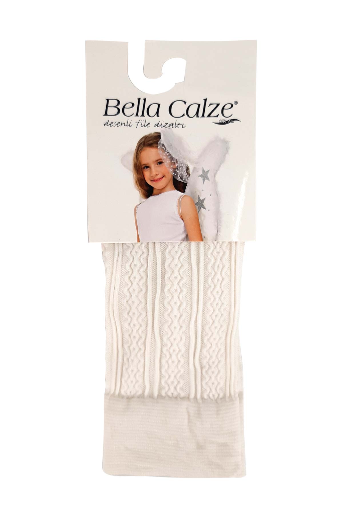 Bella Calze Kız Çocuk Jakarlı Dizaltı Çorap