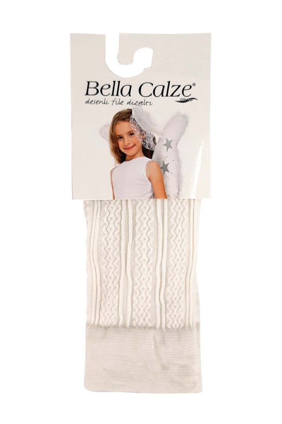 Bella Calze Kız Çocuk Jakarlı Dizaltı Çorap