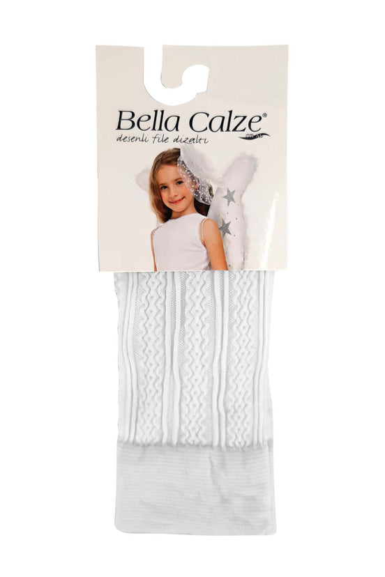 Bella Calze Kız Çocuk Jakarlı Dizaltı Çorap
