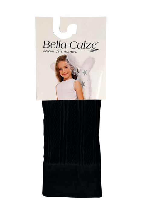 Bella Calze Kız Çocuk Jakarlı Dizaltı Çorap