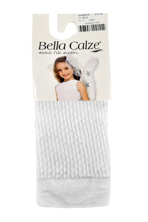Bella Calze Kız Çocuk Jakarlı Hilal Desenli Dizaltı Çorap