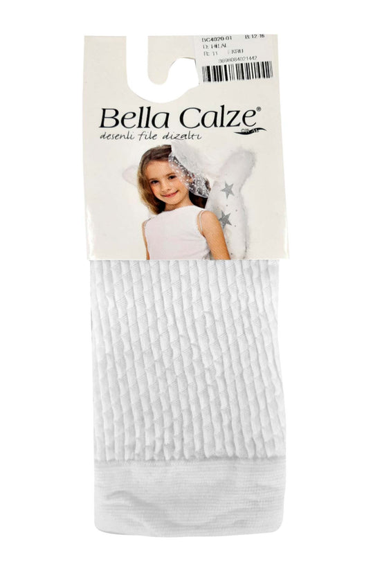 Bella Calze Kız Çocuk Jakarlı Hilal Desenli Dizaltı Çorap