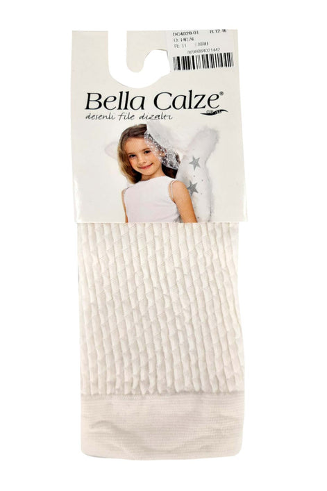 Bella Calze Kız Çocuk Jakarlı Hilal Desenli Dizaltı Çorap