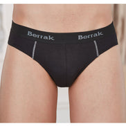 Berrak Erkek Lastik Yazılı Likra Slip Külot Resimli